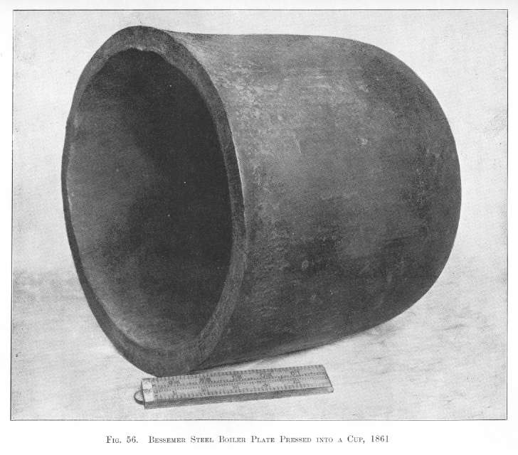 Bessemer Steel Boiler Plate pressed into a Cup, 1861